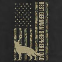 Best German Shepherd Dog Dad Camouflage American Flag 7 Panel Mesh Trucker Snapback Hat