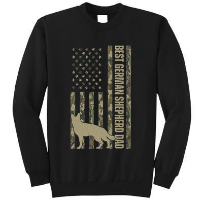 Best German Shepherd Dog Dad Camouflage American Flag Sweatshirt