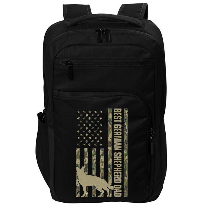 Best German Shepherd Dog Dad Camouflage American Flag Impact Tech Backpack