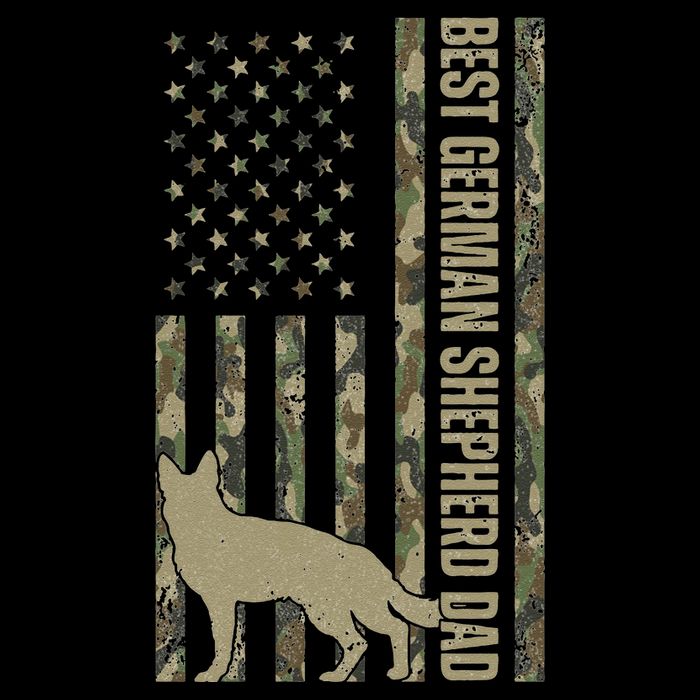 Best German Shepherd Dog Dad Camouflage American Flag Impact Tech Backpack