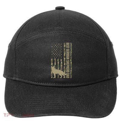 Best German Shepherd Dog Dad Camouflage American Flag 7-Panel Snapback Hat