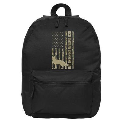 Best German Shepherd Dog Dad Camouflage American Flag 16 in Basic Backpack