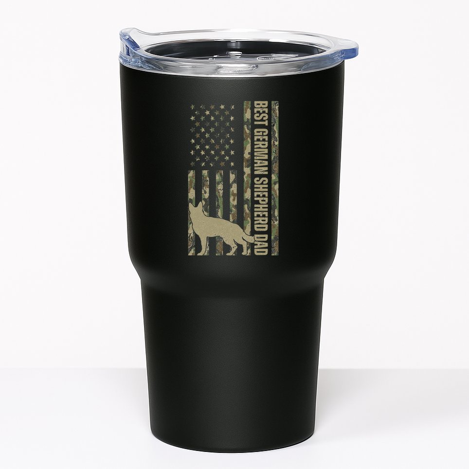 Best German Shepherd Dog Dad Camouflage American Flag Tumbler