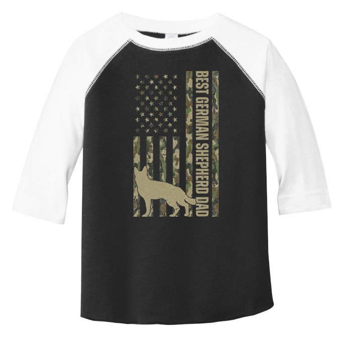 Best German Shepherd Dog Dad Camouflage American Flag Toddler Fine Jersey T-Shirt