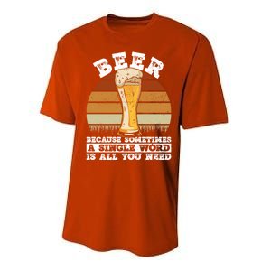 Beer Gift Sometimes A Single Word Is All You Need Gift Beer Lover Gift Performance Sprint T-Shirt