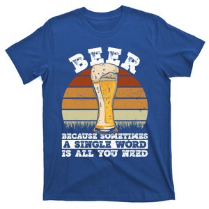 Beer Gift Sometimes A Single Word Is All You Need Gift Beer Lover Gift T-Shirt