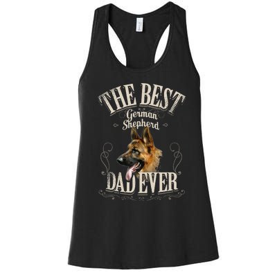 Best German Shepherd Dad Ever Funny Dog Lover Gifts Women's Racerback Tank