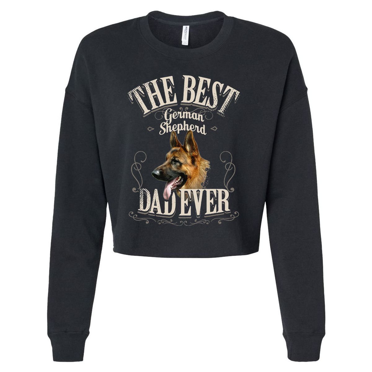 Best German Shepherd Dad Ever Funny Dog Lover Gifts Cropped Pullover Crew