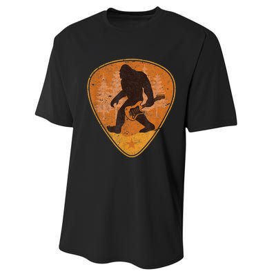 Bigfoot Guitar Sasquatch Yeti Guitarist Music Men Performance Sprint T-Shirt