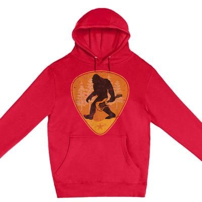 Bigfoot Guitar Sasquatch Yeti Guitarist Music Men Premium Pullover Hoodie