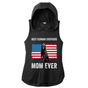 Best German Shepherd Mom Ever 4th Of July Gsd Mom Ladies PosiCharge Tri-Blend Wicking Draft Hoodie Tank