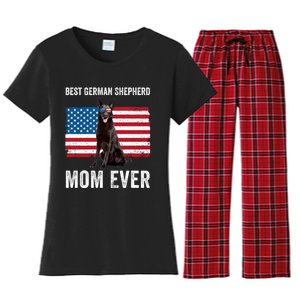 Best German Shepherd Mom Ever 4th Of July Gsd Mom Women's Flannel Pajama Set