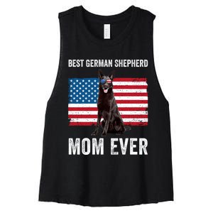 Best German Shepherd Mom Ever 4th Of July Gsd Mom Women's Racerback Cropped Tank