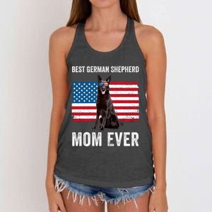 Best German Shepherd Mom Ever 4th Of July Gsd Mom Women's Knotted Racerback Tank