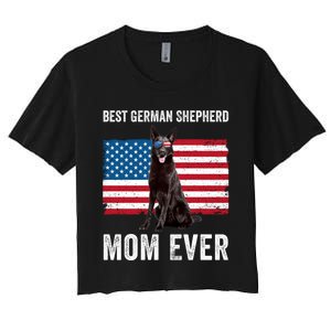 Best German Shepherd Mom Ever 4th Of July Gsd Mom Women's Crop Top Tee