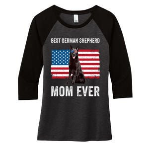 Best German Shepherd Mom Ever 4th Of July Gsd Mom Women's Tri-Blend 3/4-Sleeve Raglan Shirt