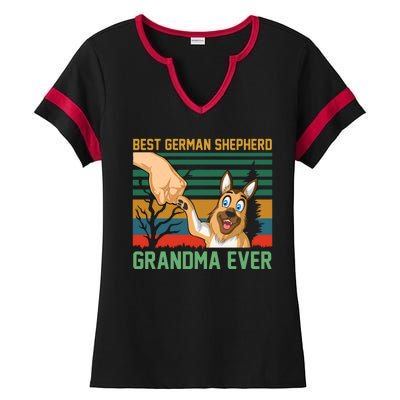 Best German Shepherd Grandma Ever Ladies Halftime Notch Neck Tee