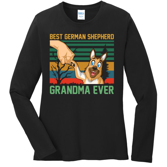 Best German Shepherd Grandma Ever Ladies Long Sleeve Shirt