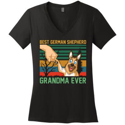 Best German Shepherd Grandma Ever Women's V-Neck T-Shirt