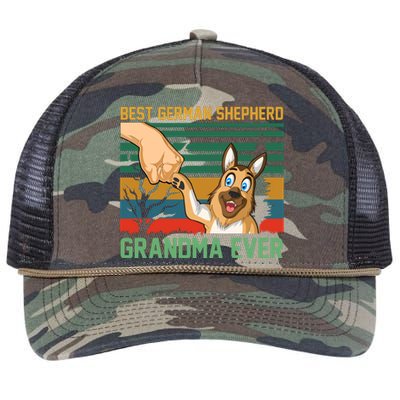 Best German Shepherd Grandma Ever Retro Rope Trucker Hat Cap