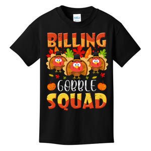 Billing Gobble Squad Turkey Billing Specialist Thanksgiving Kids T-Shirt