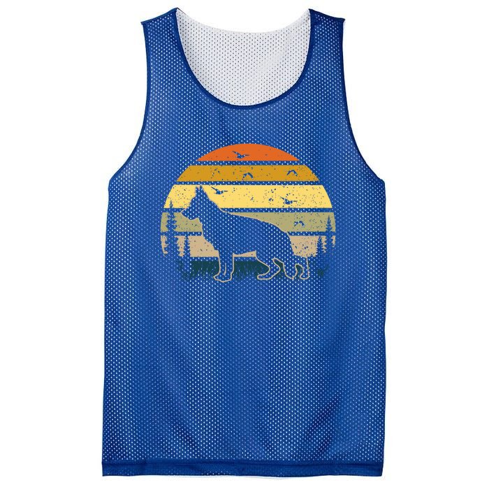 Black Ger Shepherd Dog Sunset Gift Mesh Reversible Basketball Jersey Tank