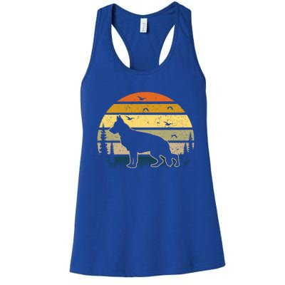 Black Ger Shepherd Dog Sunset Gift Women's Racerback Tank