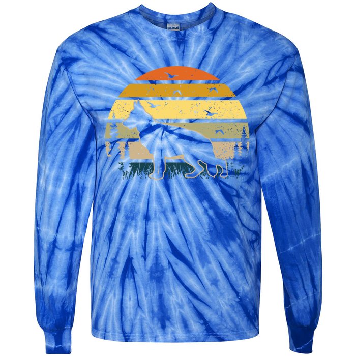 Black Ger Shepherd Dog Sunset Gift Tie-Dye Long Sleeve Shirt