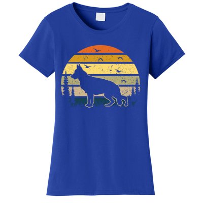 Black Ger Shepherd Dog Sunset Gift Women's T-Shirt