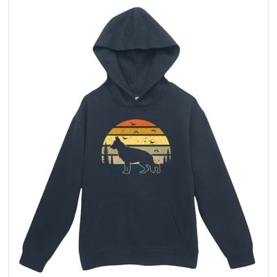 Black Ger Shepherd Dog Sunset Gift Urban Pullover Hoodie