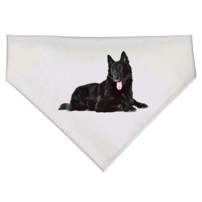 Black Ger Shepherd Rare Black Ger Shepherd Realistic Funny Gift USA-Made Doggie Bandana