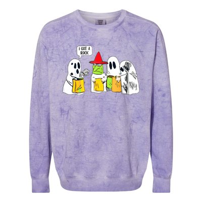 Boo Ghost Scary I Got A Rock Funny Halloween Colorblast Crewneck Sweatshirt