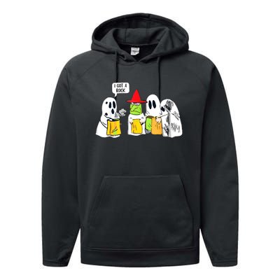 Boo Ghost Scary I Got A Rock Funny Halloween Performance Fleece Hoodie