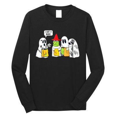 Boo Ghost Scary I Got A Rock Funny Halloween Long Sleeve Shirt