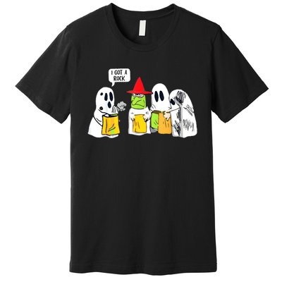 Boo Ghost Scary I Got A Rock Funny Halloween Premium T-Shirt