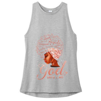 Black God Says I Am Black Melanin History Month Pride Ladies PosiCharge Tri-Blend Wicking Tank