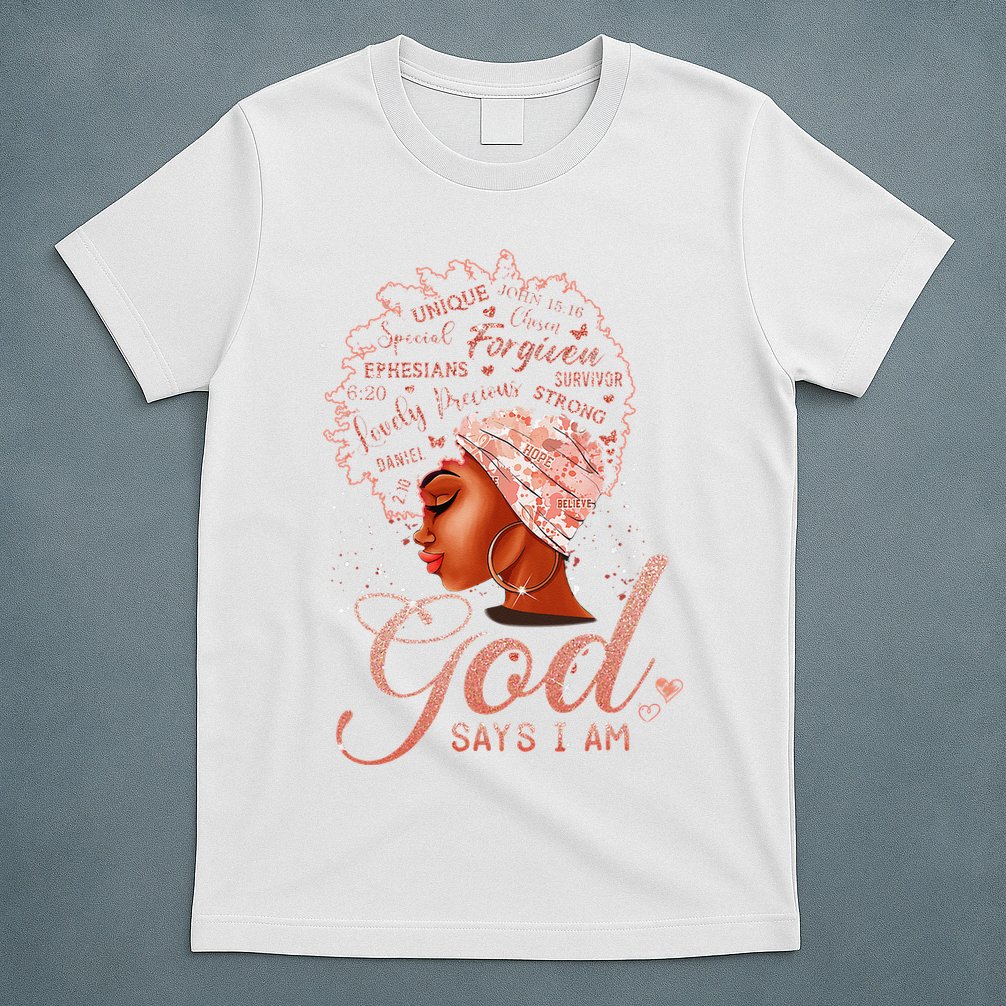 Black God Says I Am Black Melanin History Month Pride T-Shirt