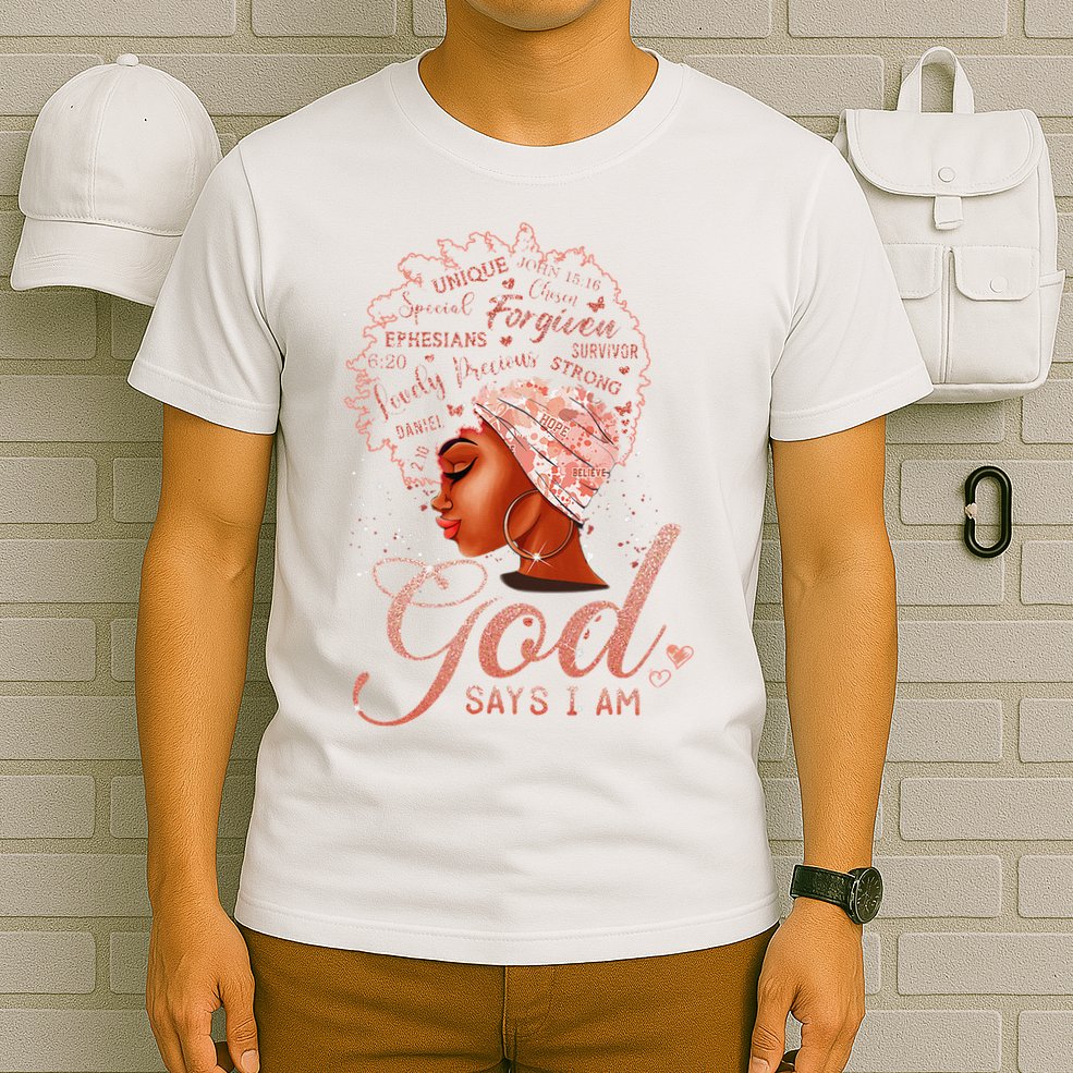 Black God Says I Am Black Melanin History Month Pride T-Shirt