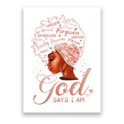 Black God Says I Am Black Melanin History Month Pride Poster