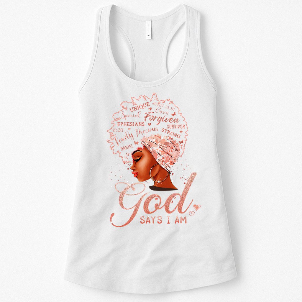 Black God Says I Am Black Melanin History Month Pride Womens Tank Top