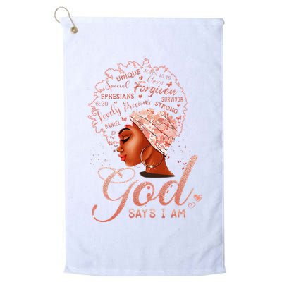 Black God Says I Am Black Melanin History Month Pride Golf Towel