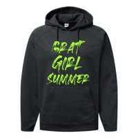 Brat Girl Summer Funny Vintage Summer Performance Fleece Hoodie