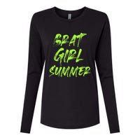 Brat Girl Summer Funny Vintage Summer Womens Cotton Relaxed Long Sleeve T-Shirt