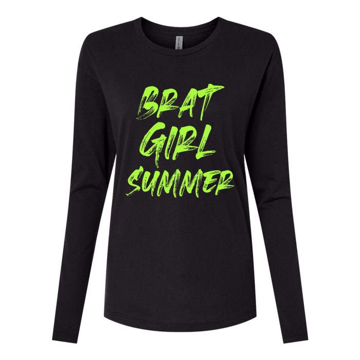 Brat Girl Summer Funny Vintage Summer Womens Cotton Relaxed Long Sleeve T-Shirt