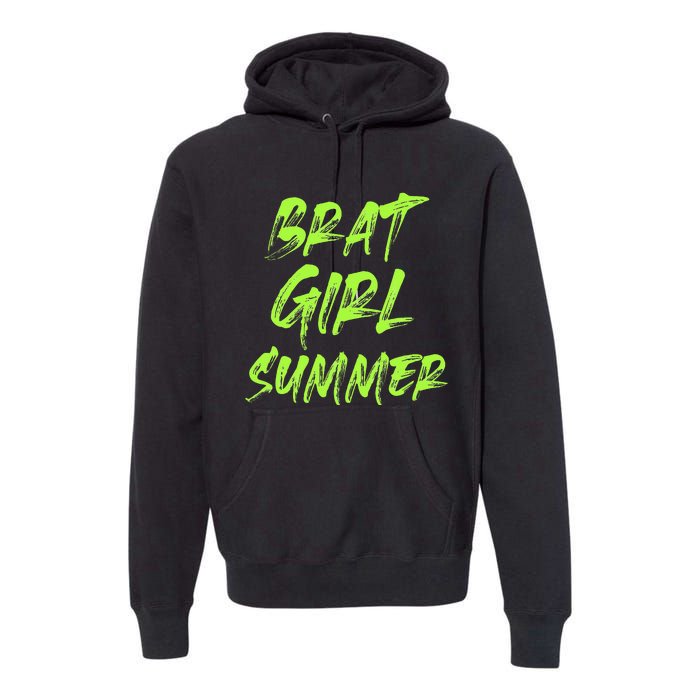 Brat Girl Summer Funny Vintage Summer Premium Hoodie