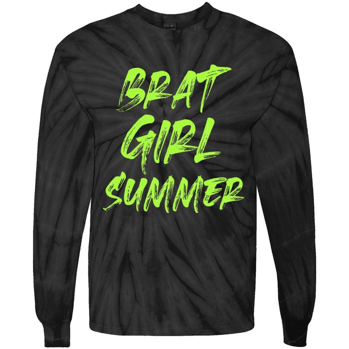 Brat Girl Summer Funny Vintage Summer Tie-Dye Long Sleeve Shirt