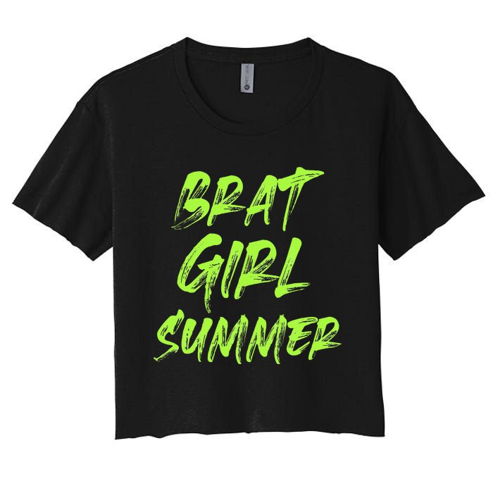 Brat Girl Summer Funny Vintage Summer Women's Crop Top Tee