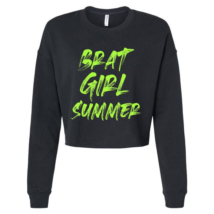 Brat Girl Summer Funny Vintage Summer Cropped Pullover Crew