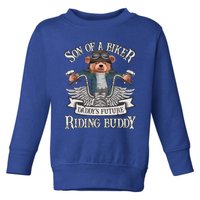 Biker Gift Son Of A Biker Gift Daddy's Riding Buddy Motorcycle Gift Toddler Sweatshirt