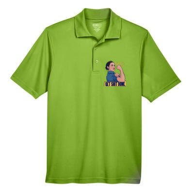 Bitches Get Shit Done Aoc Alexandria Ocasio Cortez Gift Men's Origin Performance Pique Polo